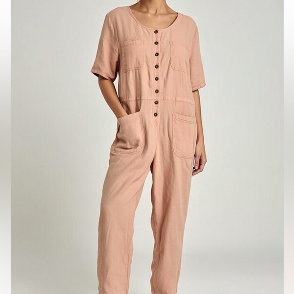 Madewell Top-Stitched Coverall Jumpsuit light pink Size 8